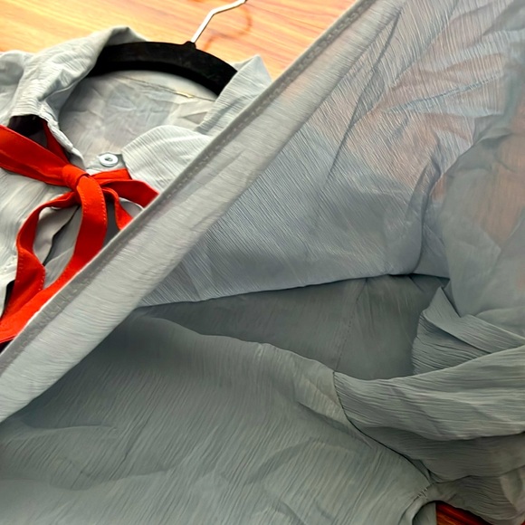 Blue Ruffle front blouse - Picture 12 of 13